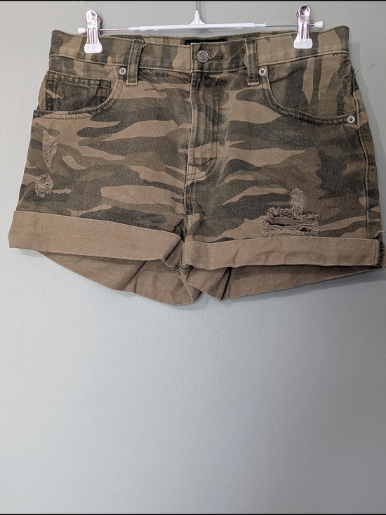 Lucky Brand Pants - Lucky Brand Women's Distressed Camo Relaxed Shorts Cuffed Hem Retro Utility
